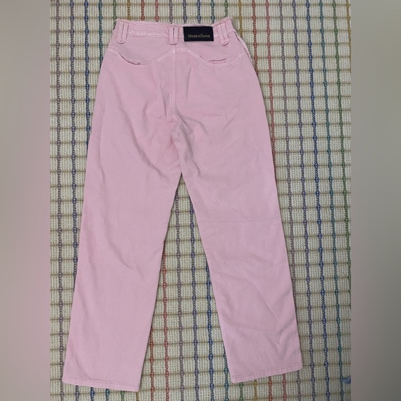 HOUSE OF SUNNY / FREE PEOPLE PINK DAY TRIPPER JESSIE PATCHWORK JEANS: size US 2 - Picture 6 of 7
